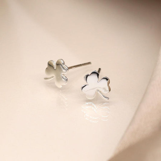 POM Sterling Silver Shamrock Earrings