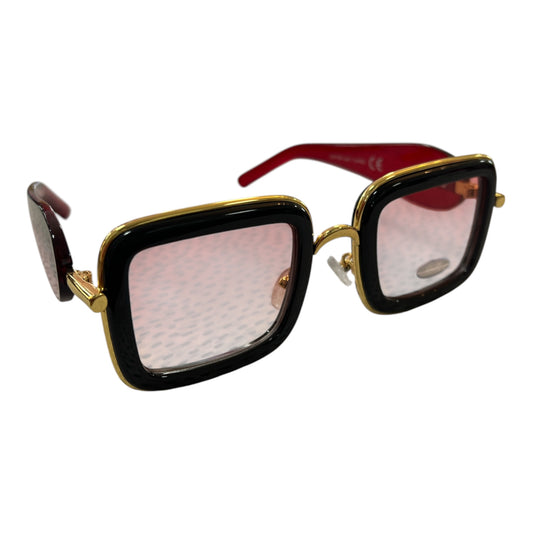 Brown & Gold Sunglasses Red Arms