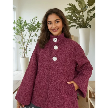 Wool Effect Poncho Mocha