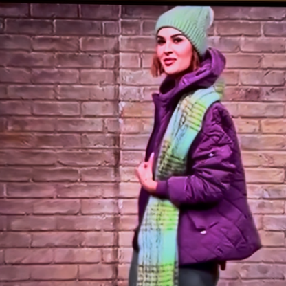 POM Check Knit Blanket Scarf (3 Colours)