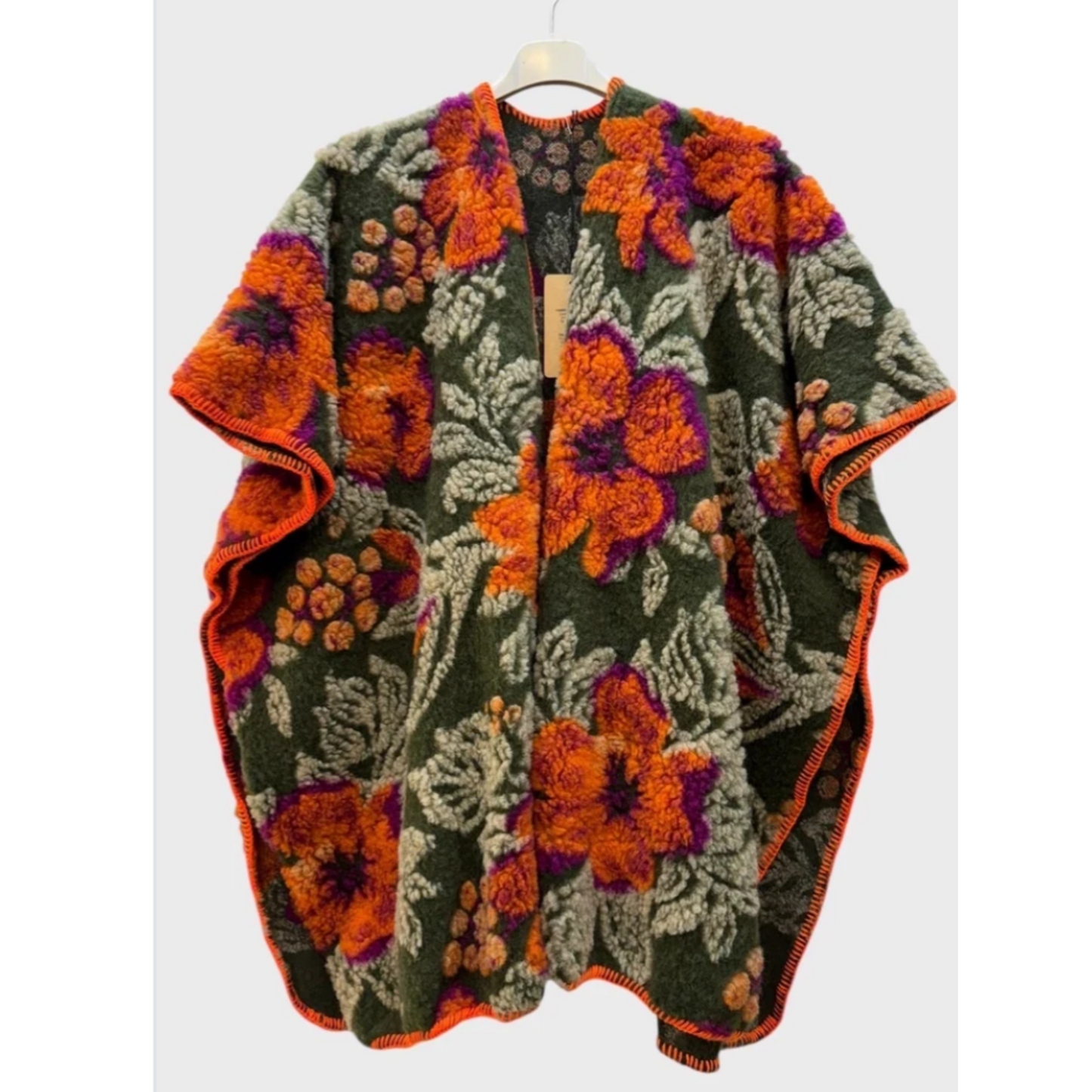 Oversized Wool Embroidery Cape Gilet (2 Colours)
