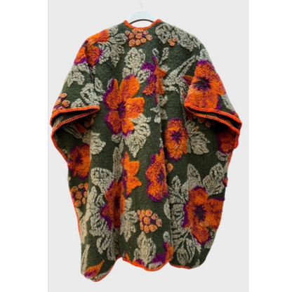 Oversized Wool Embroidery Cape Gilet (2 Colours)