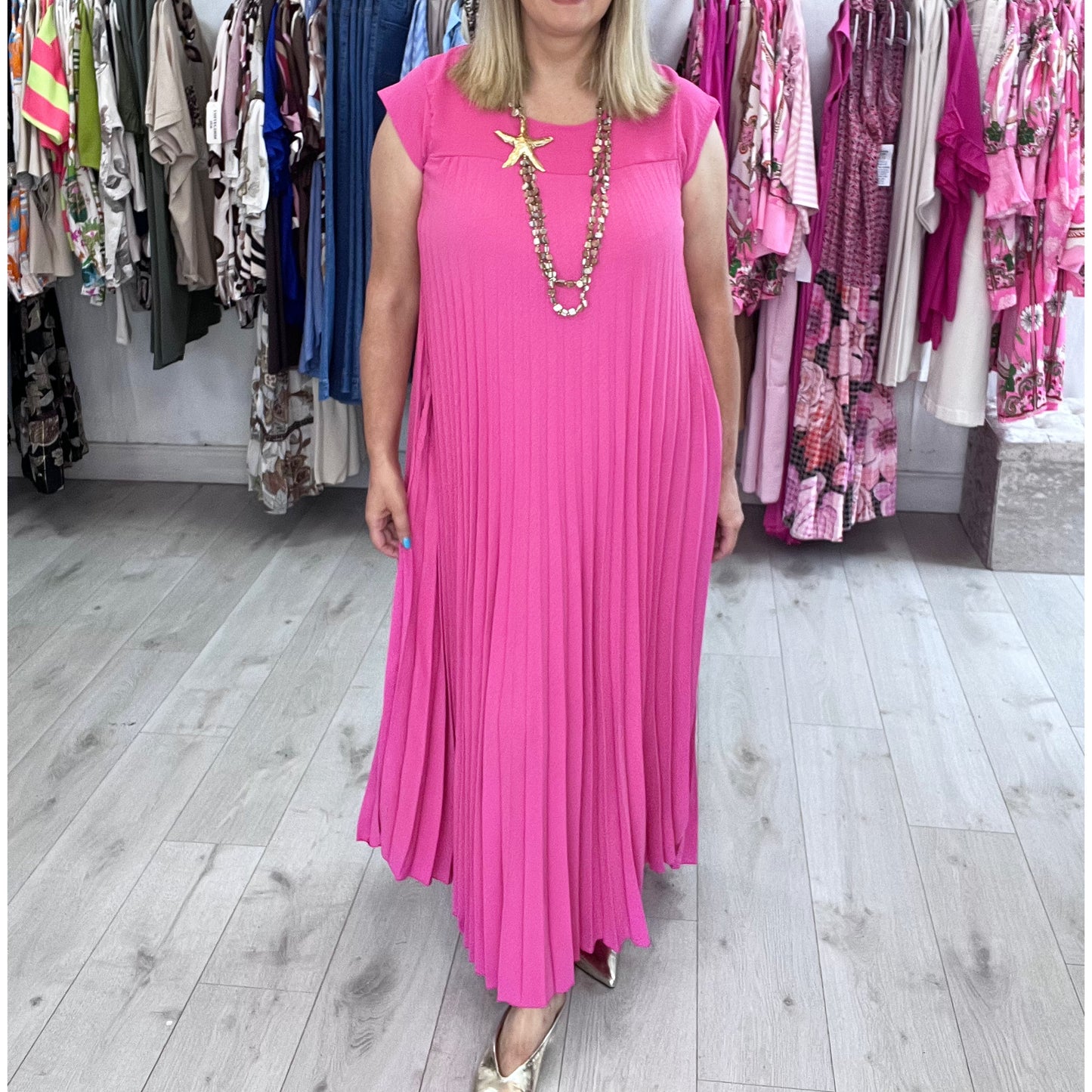 Dearbhla Long Pleated Maxi Dress Cerese