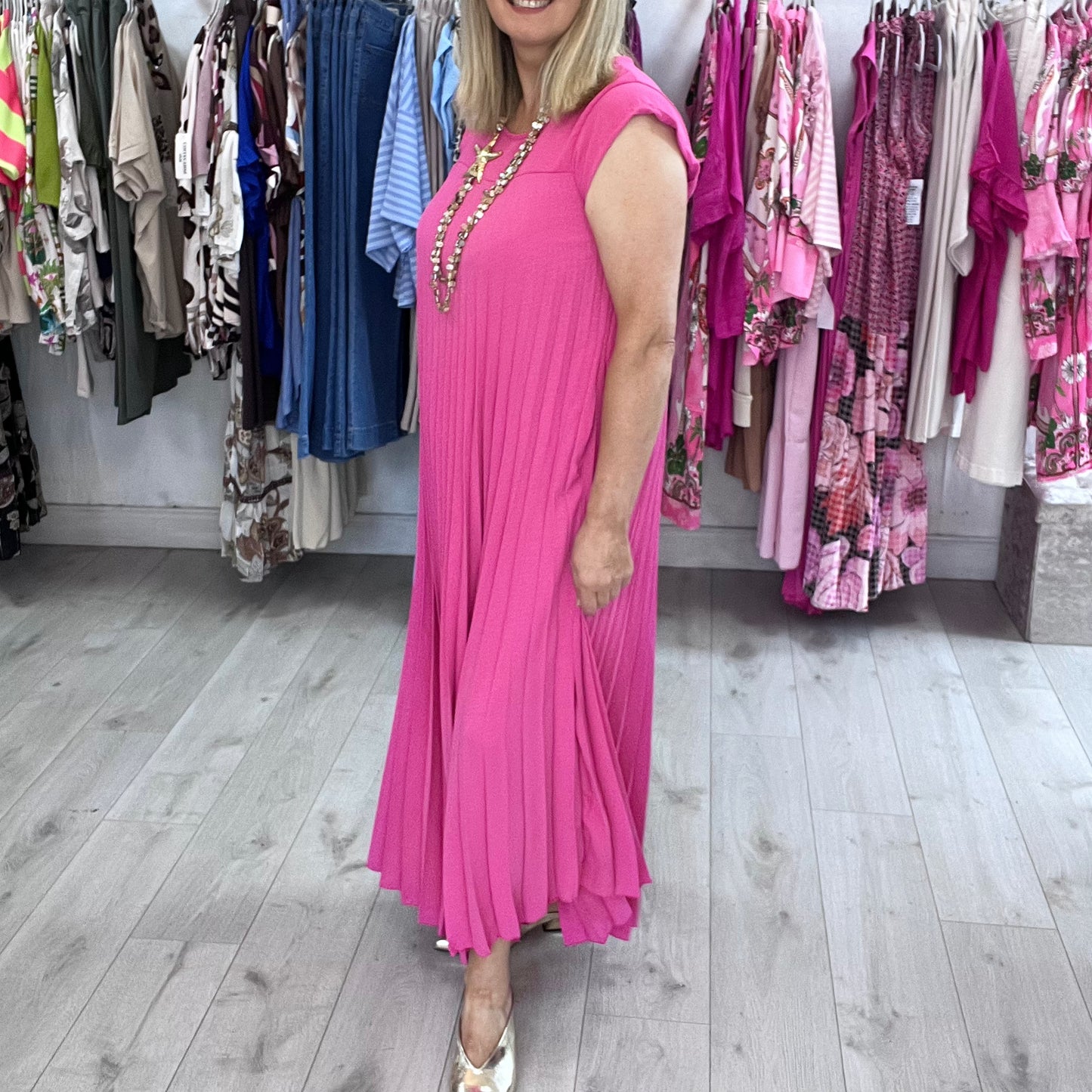 Dearbhla Long Pleated Maxi Dress Cerese