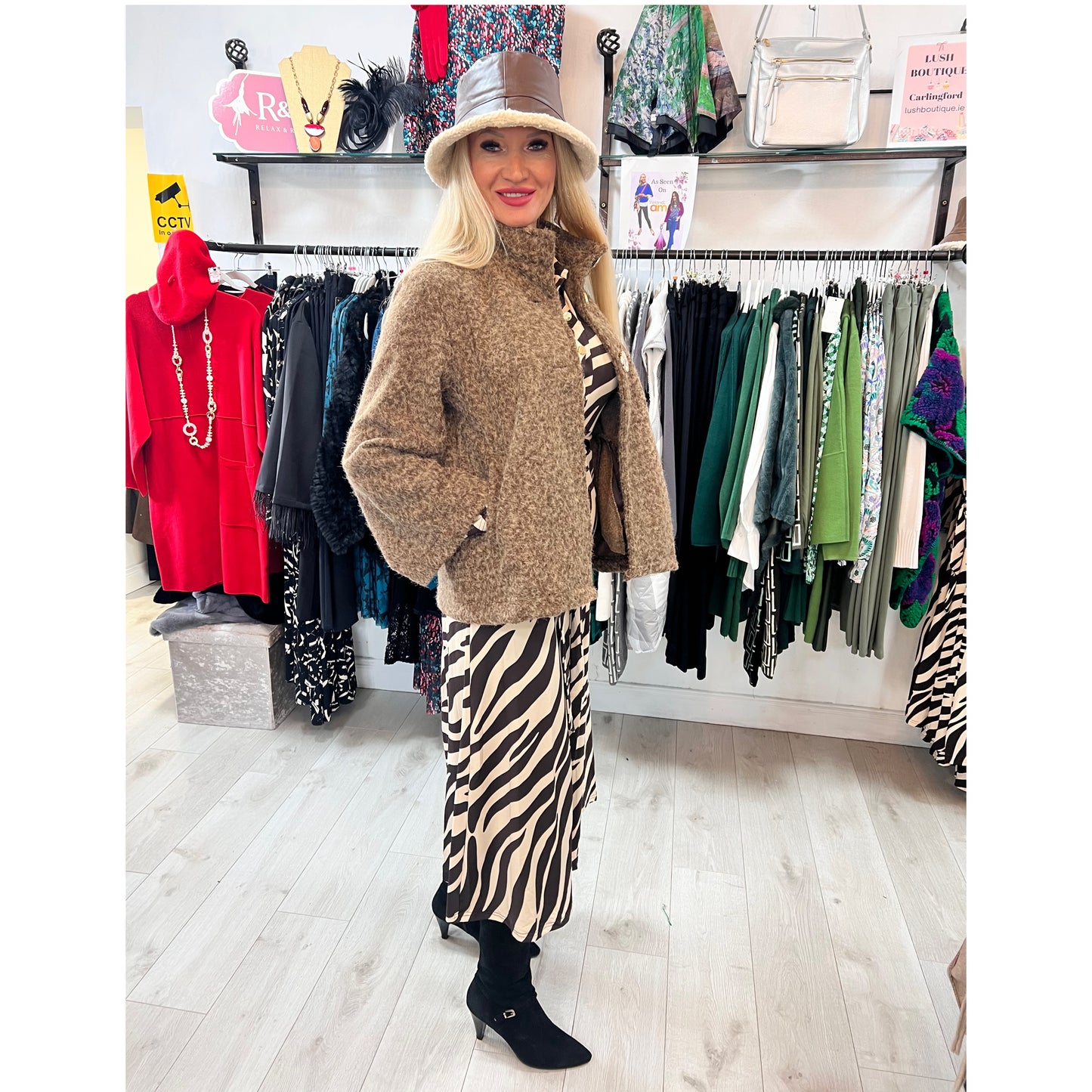 Wool Effect Poncho Mocha