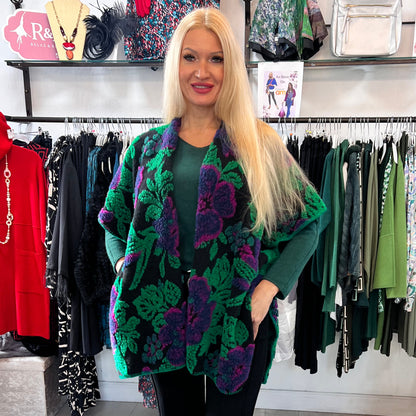 Oversized Wool Embroidery Cape Gilet (2 Colours)