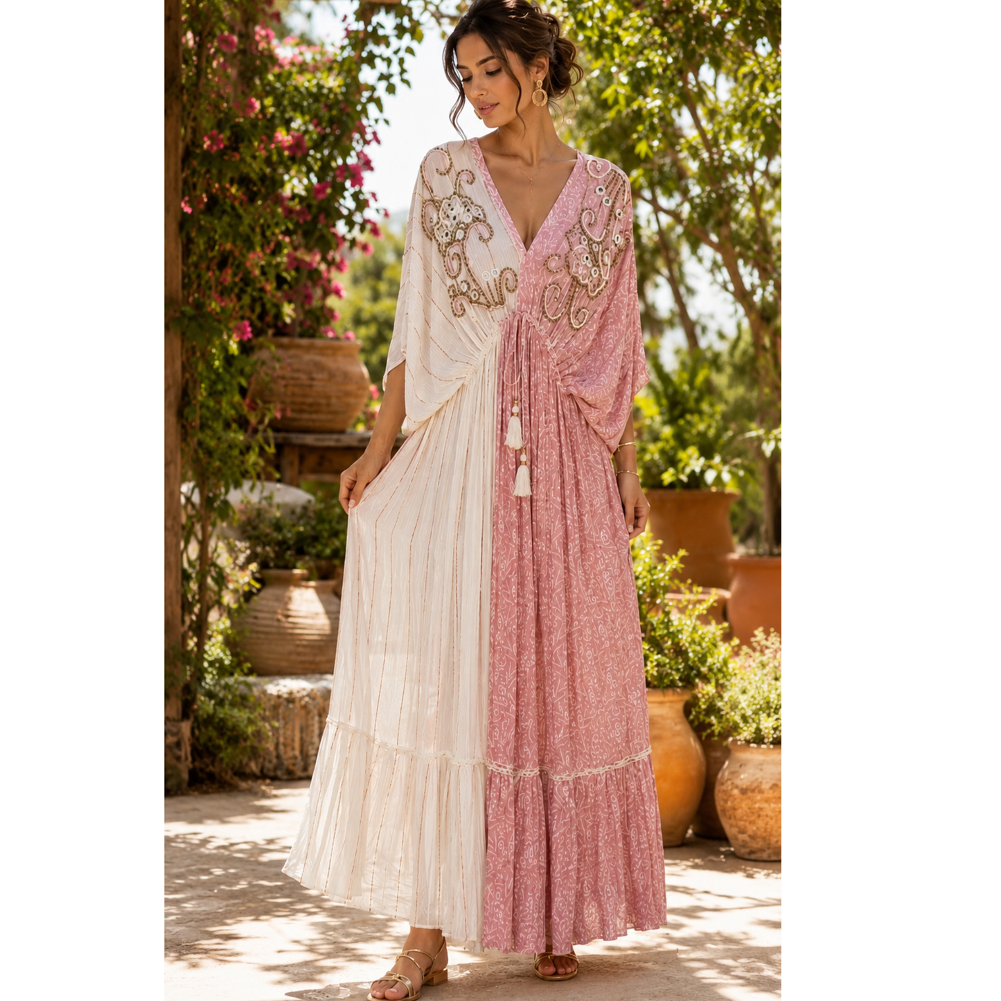 Blush & Ivory Boho Maxi Dress (PRE-ORDER)