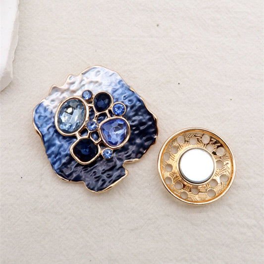 Magnetic Brooch Blues & Gold