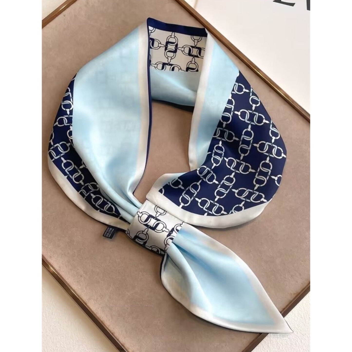 Lightweight Pull Through Neck Scarf Blue & Silver