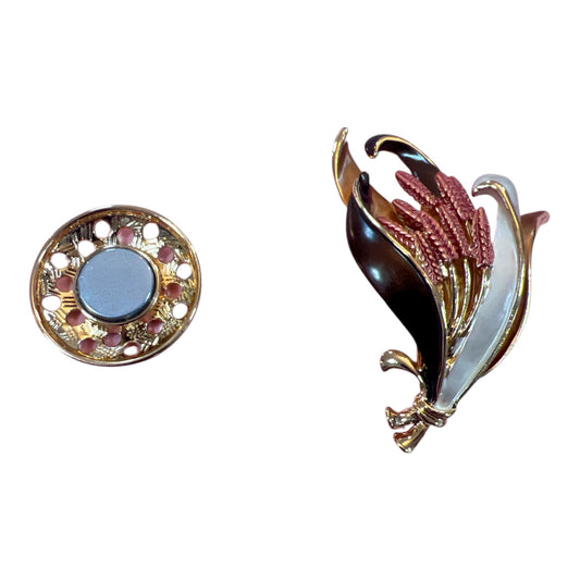 Magnetic Brooch Sheath Wheat Brown Gold