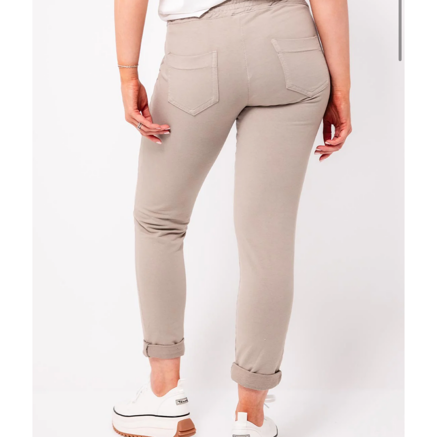 DECK Beige Elasticated Jogger Bottoms