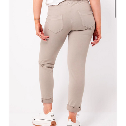 DECK Beige Elasticated Jogger Bottoms