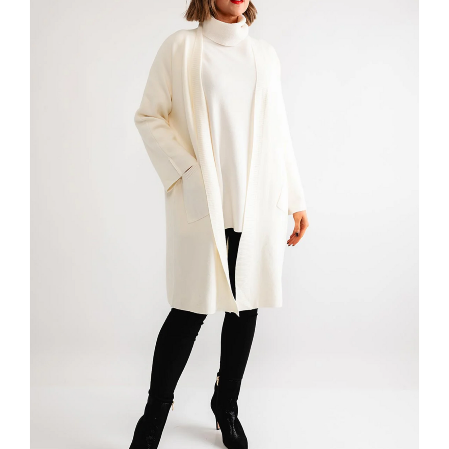 DECK Cream Long Cardigan