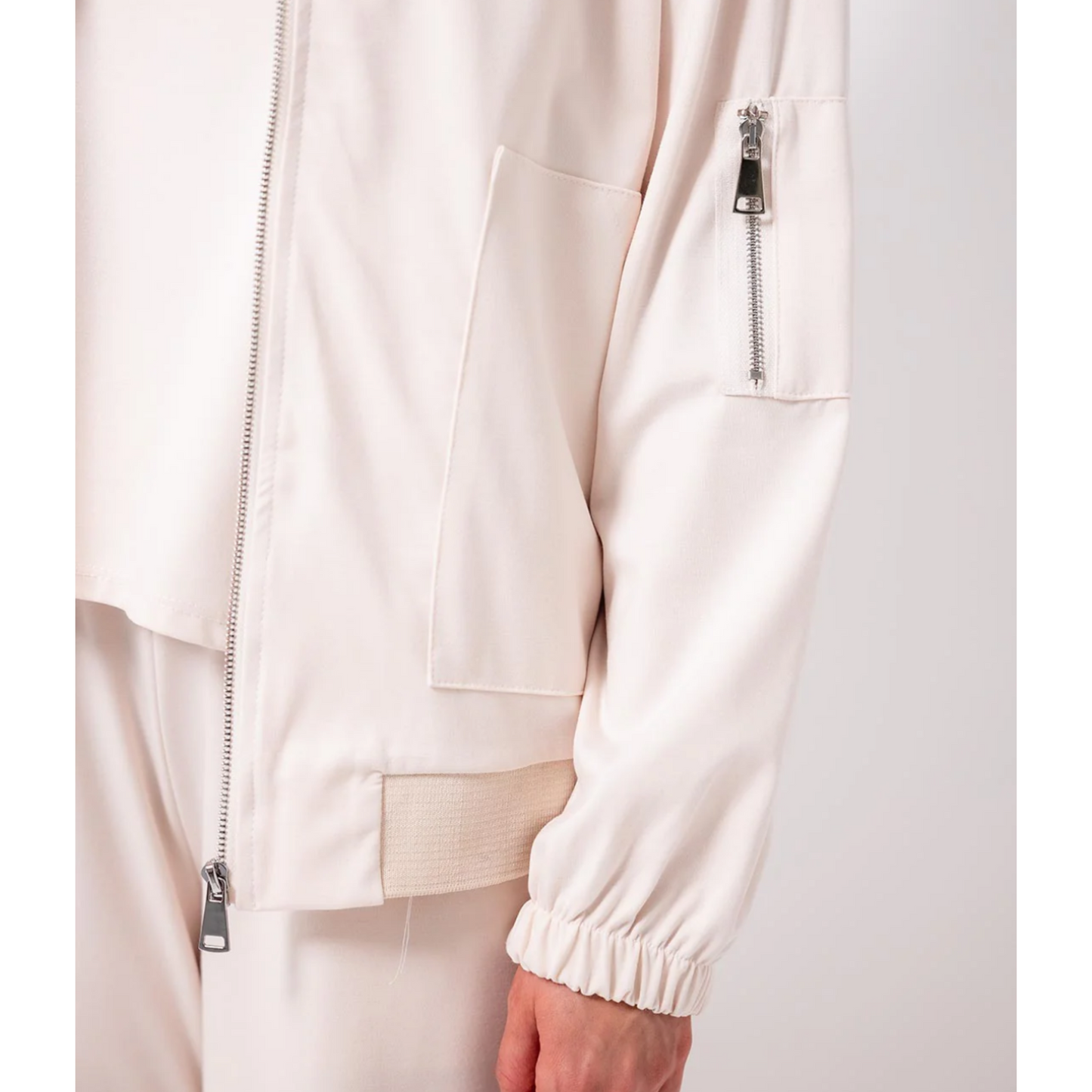 DECK Cream Bomber Jacket