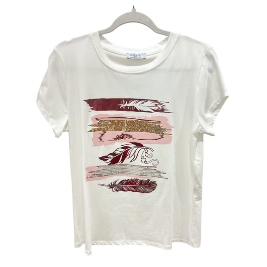 DECK Off White T-Shirt Pink & Gold Design