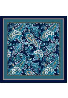 Neck Scarf Magnetic Pearl Navy Paisley