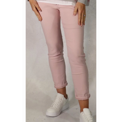 DECK Dusty Pink Elasticated Stretch Joggers