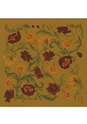 Neck Scarf Magnetic Pearl Mustard Floral