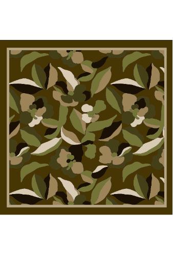 Neck Scarf Magnetic Pearl Khaki & Cream Leaf
