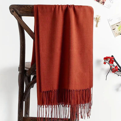 Rust Fringed Pashmina