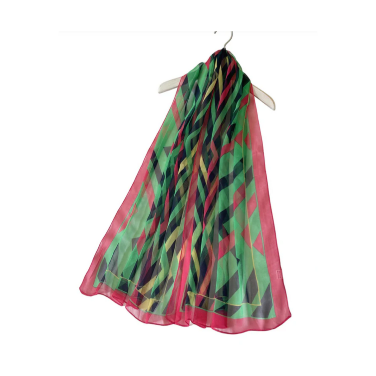 Zig zag print rectangular light scarf