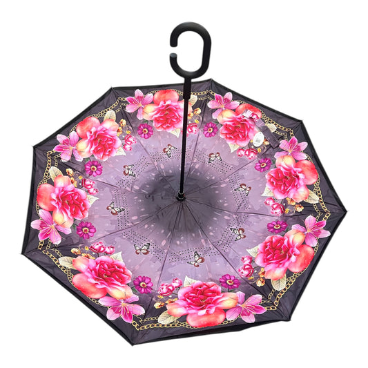 Upside Down Umbrella Flowers & Butterflies