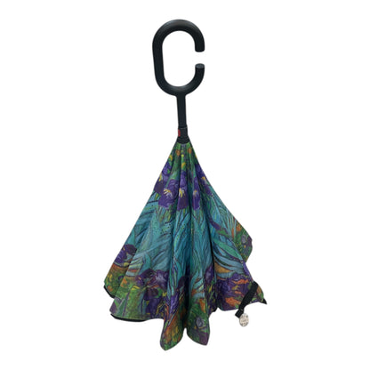 Upside Down Umbrella Purple Flowers