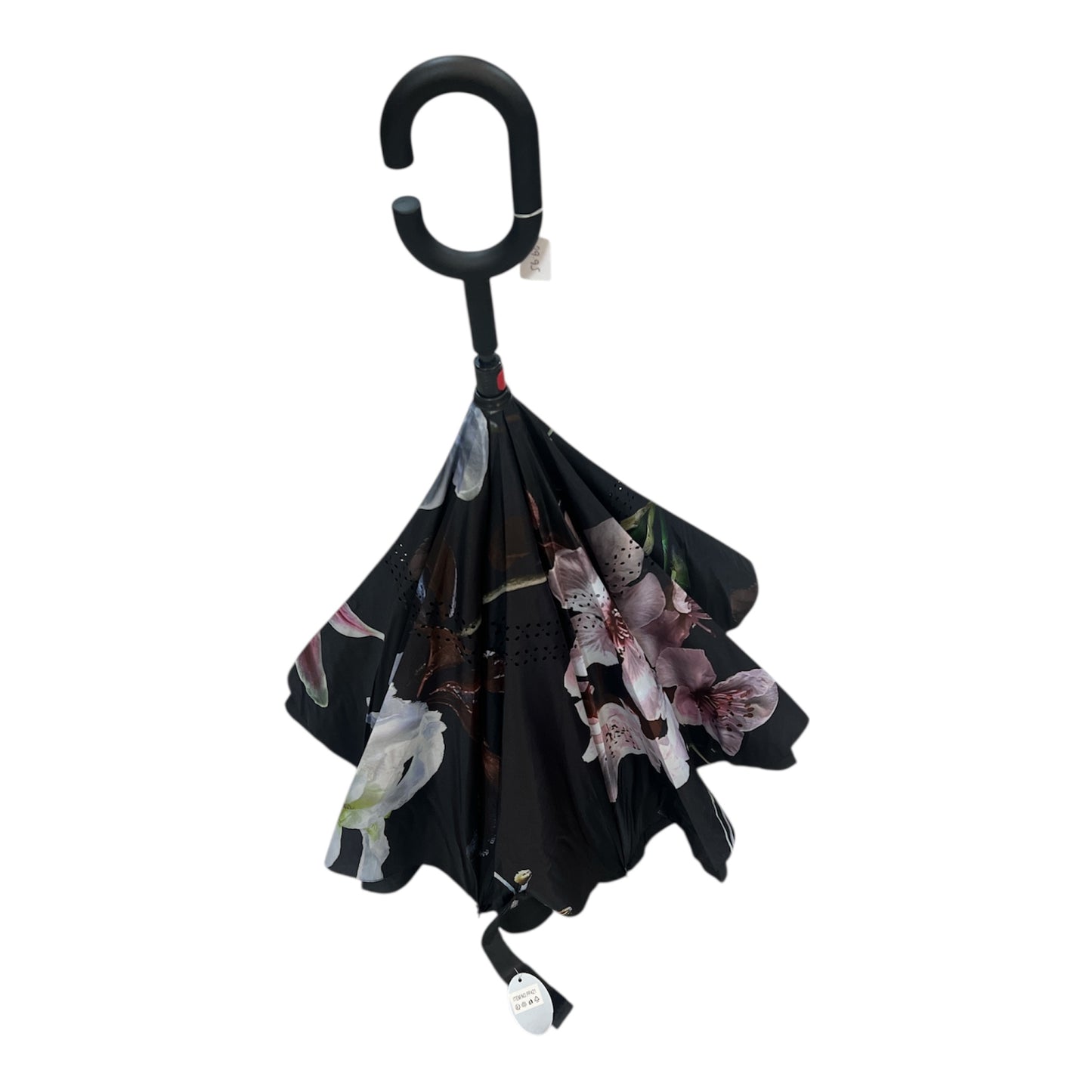 Upside Down Umbrella Black/Lillies