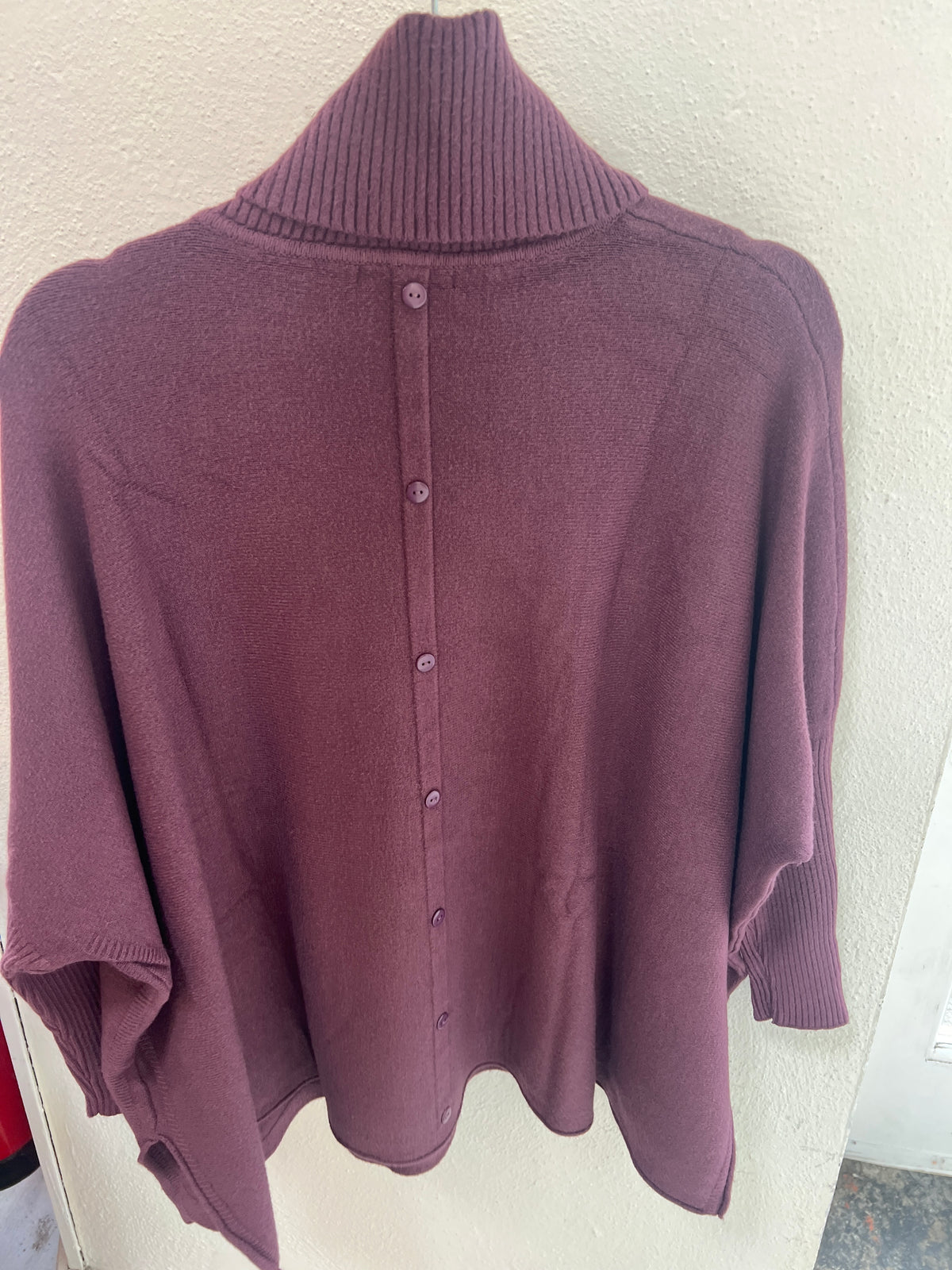 DECK Oversized Polo Neck Jumper Mulberry