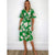 MARC ANGELO Green & Beige Floral Midi Dress