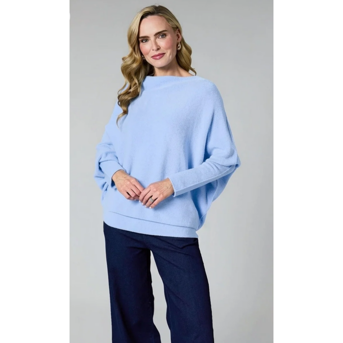 DECK Asymmetrical Knit Sky Blue