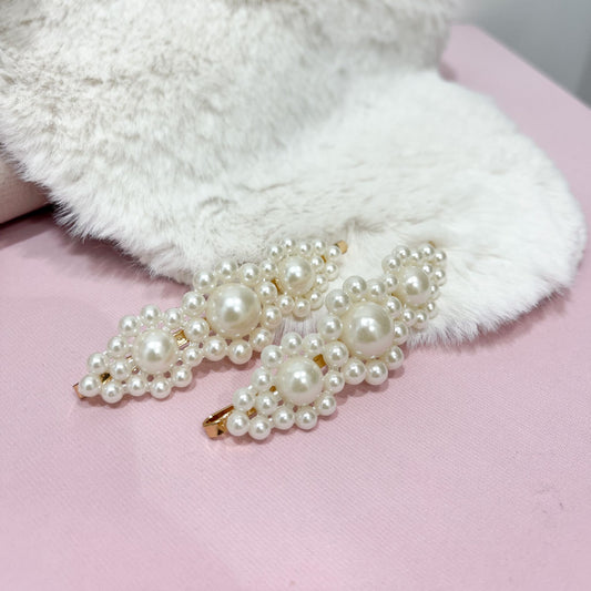 Ivory Pearl Hair Clips