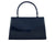 Navy Patent Evening Bag with Handle