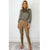 Taupe High Waisted Stretch Jeggings/Button Detail