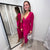 Gemma Cerese Pink Midi Dress with Slit